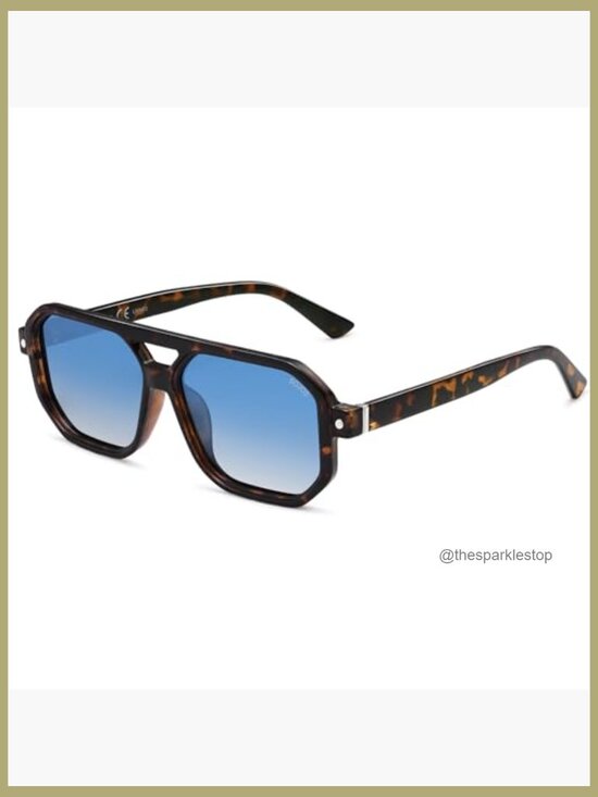 Retro Polarized Square Aviator Sunglasses UV400 Protection Unisex main image 5
